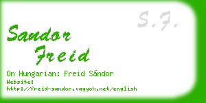 sandor freid business card
